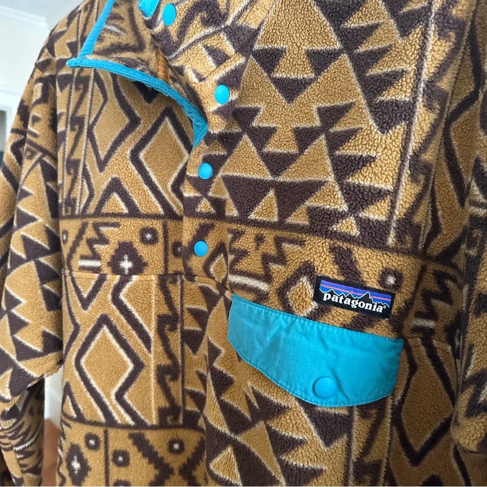 Patagonia Synchilla fleece pullover, Men’s size M, brown Aztec print